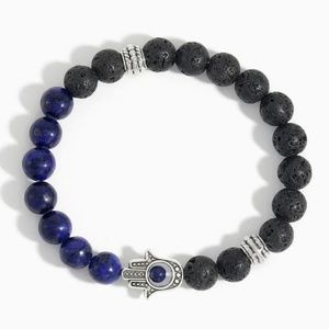 Volcanic Stone And Lapis Evil Eye Beaded Bracelet